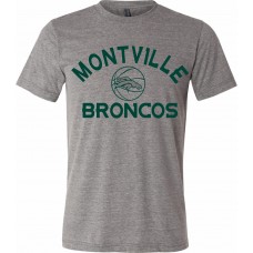 Montville Broncos Basketball "Retro Design" Unisex Triblend Tee